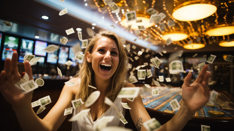 french woman winning a million euros at a casino
